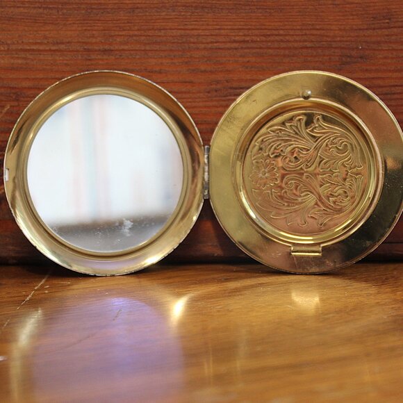 1930s Silver & Gold Tone Powder Compact With Mirror - Picture 2 of 10